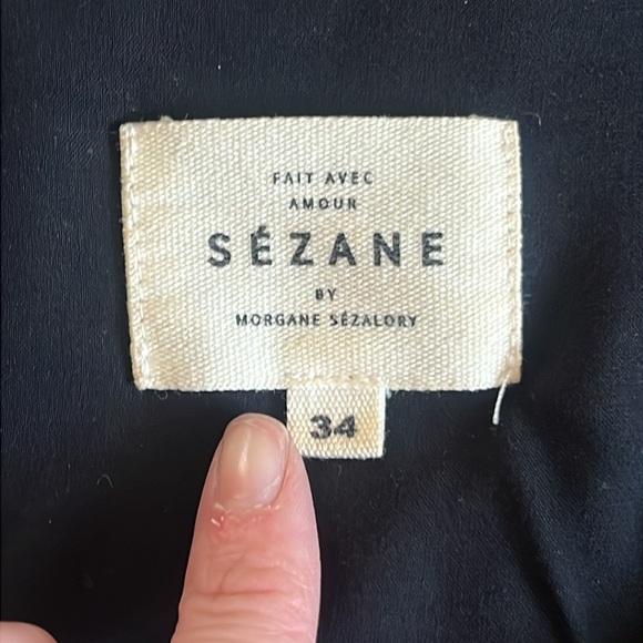 Sézane Black Wrap-Style Long Sleeve Dress‎ Size 34 (XS) - Picture 6 of 11